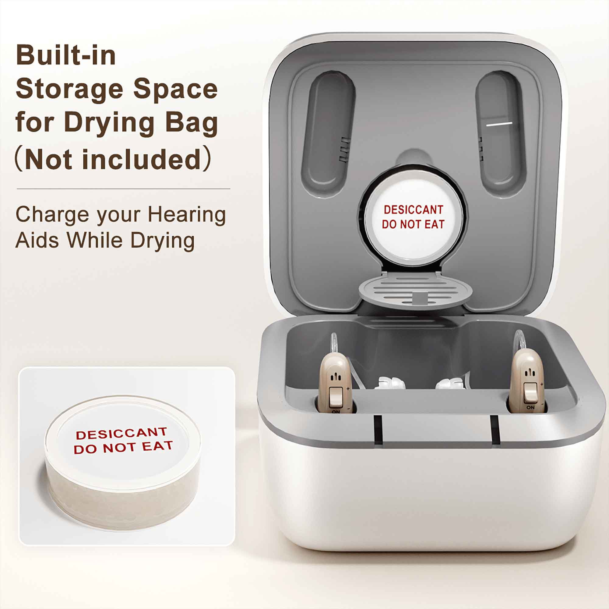 Ceretone Solid Rechargeable Behind-the-Ear OTC Hearing Aids, Pair, , large