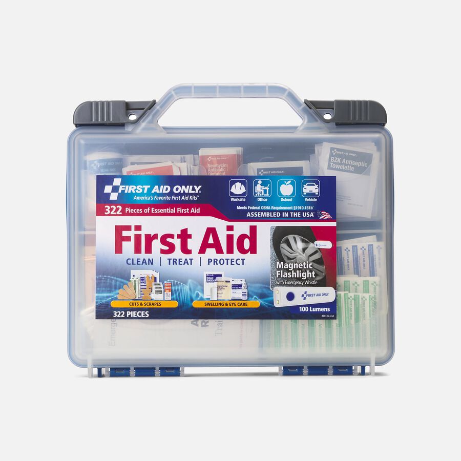 First Aid Only Clear Cover Intermed First Aid Kit with Light, 322 pc., , large image number 0