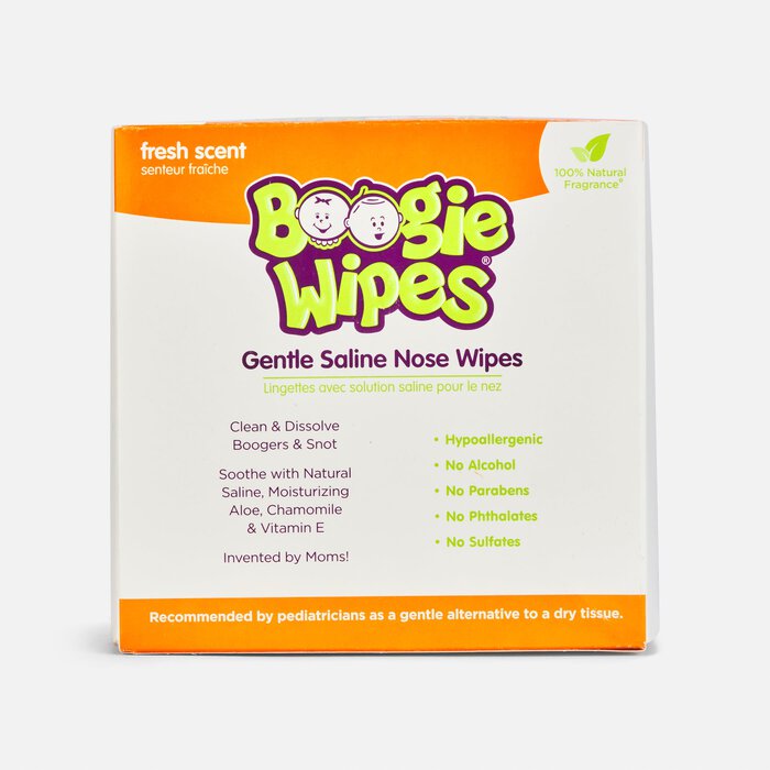 Boogie Wipes Saline Nose Wipes, Fresh Scent, 45 ct. (2-Pack), , large
