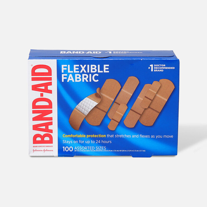 BAND-AID® Flexible Fabric Adhesive Bandages, Assorted Sizes, 100 ct., , large