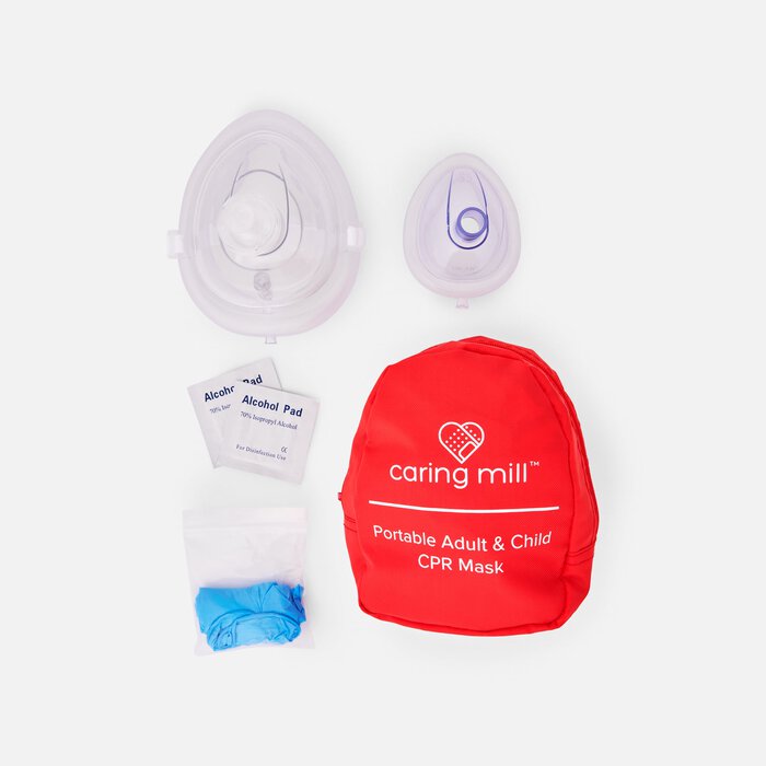 Caring Mill™ First Aid Adult and Infant CPR Mask Combo Kit, , large