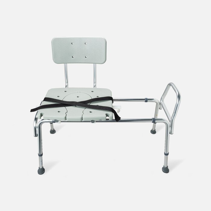 DMI® Sliding Transfer Bench Shower Chair with Cut-Out Seat, , large