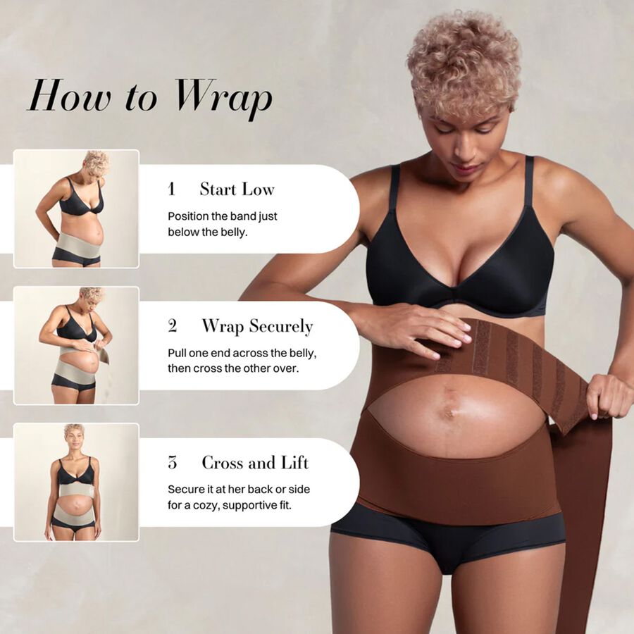 What Waist Maternity Wrap Band, Black, , large image number 2