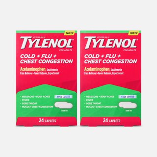 Tylenol® Cold + Flu + Chest Congestion Caplets, 24 ct. (2 pack)