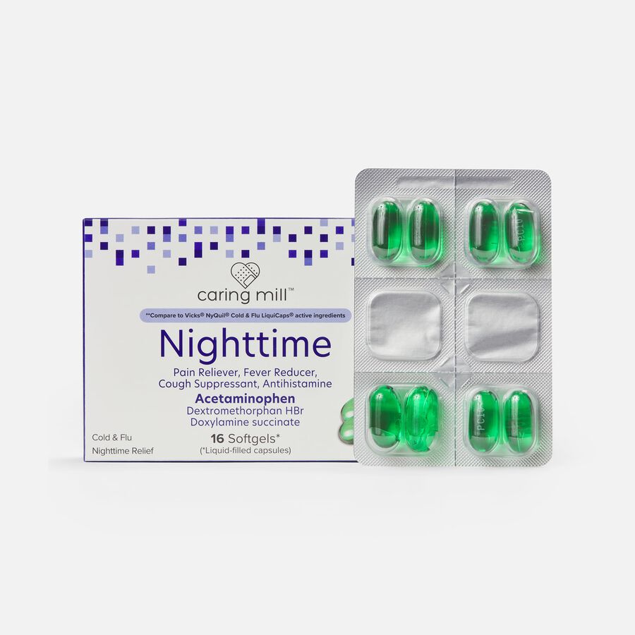 Caring Mill™ Nighttime Cold & Flu Relief Softgels, 16 ct., , large image number 2