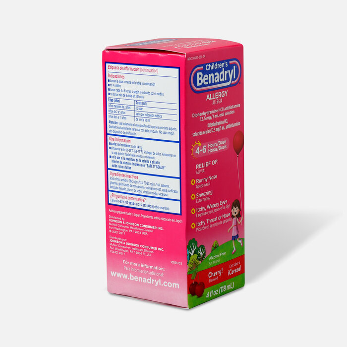 Children's Benadryl Cherry flavored Allergy 4 fl oz., , large