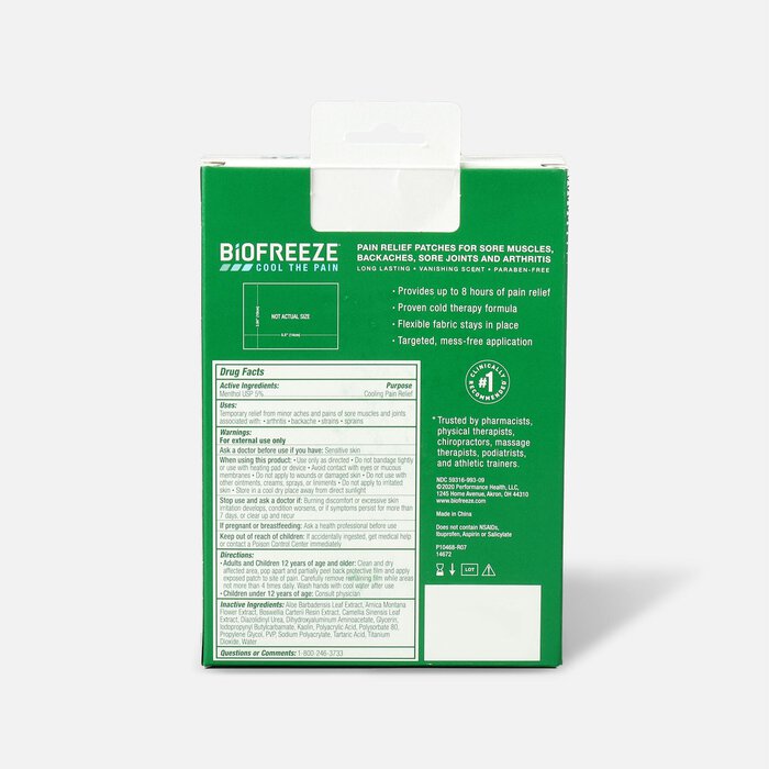 Biofreeze Pain Relief Patch, Large, 5 ct., , large