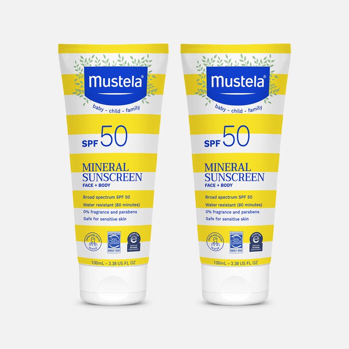 Mustela Mineral Sunscreen Lotion, SPF 50, 3.38 oz. (2-Pack), , large