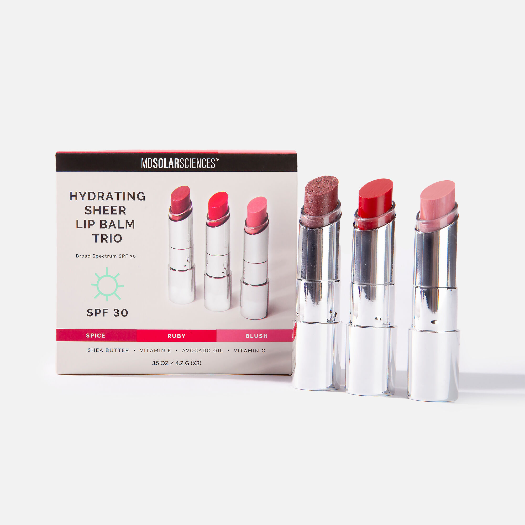 MDSolarSciences Hydrating Sheer Lip Balm Trio, Vivids, SPF 30, , large
