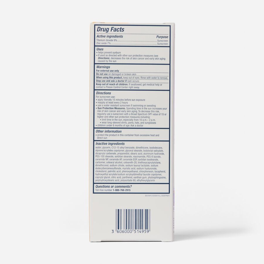 CeraVe Hydrating Mineral Face Sunscreen, SPF 50, 2.5 fl oz., , large image number 1