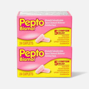 Pepto Caplets, Unflavored, 24 ct. (2-Pack)
