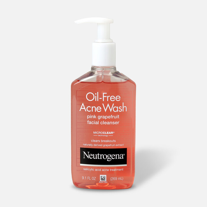 Neutrogena Pink Grapefruit Oil-Free Acne Facial Wash, 9.1 oz., , large