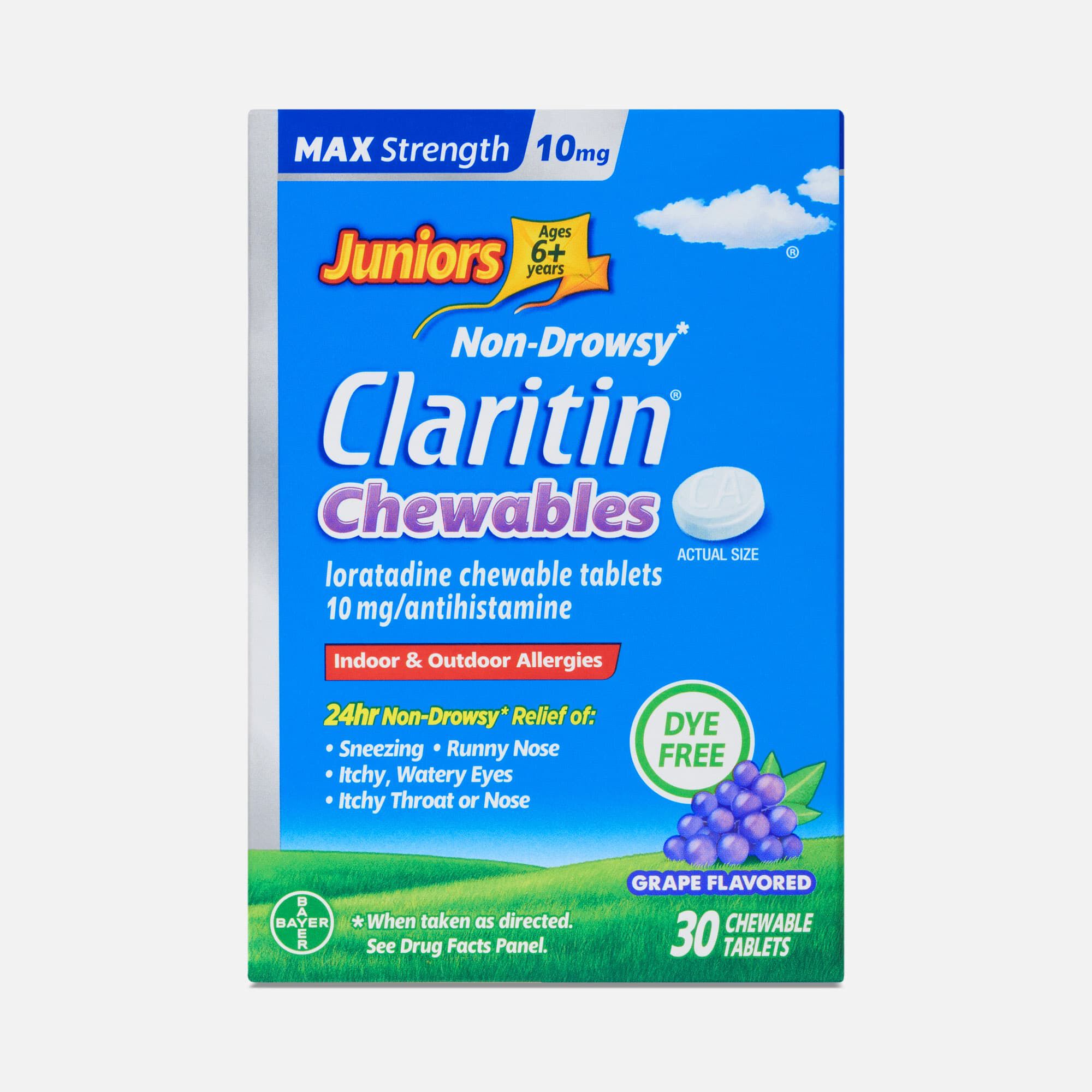 Claritin® Juniors Max Strength 24-Hour Allergy Relief Chewables, Grape, 30 ct.