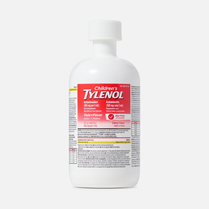 Tylenol Children's Pain & Fever Reliever Liquid, Dye-Free, Cherry, , large