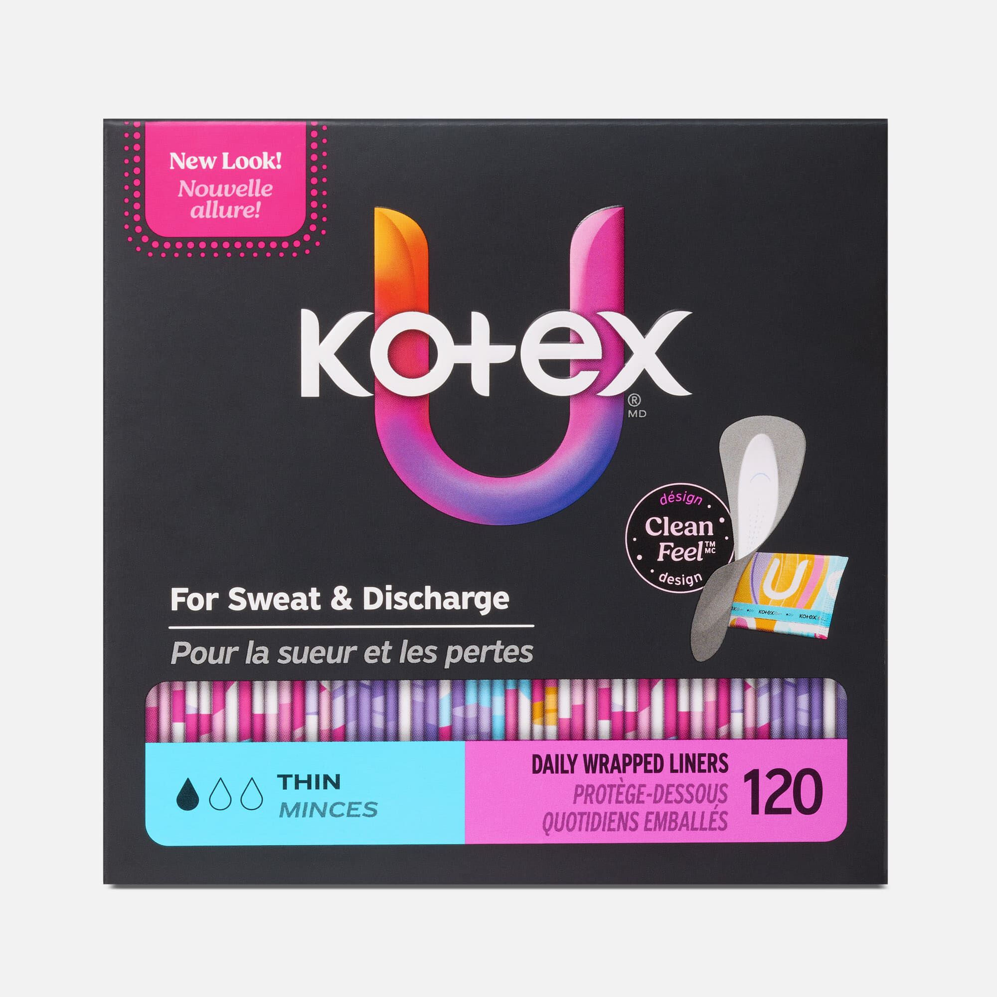 Kotex® Daily Wrapped Liners, Light Absorbency, Thin, 120 ct., , large
