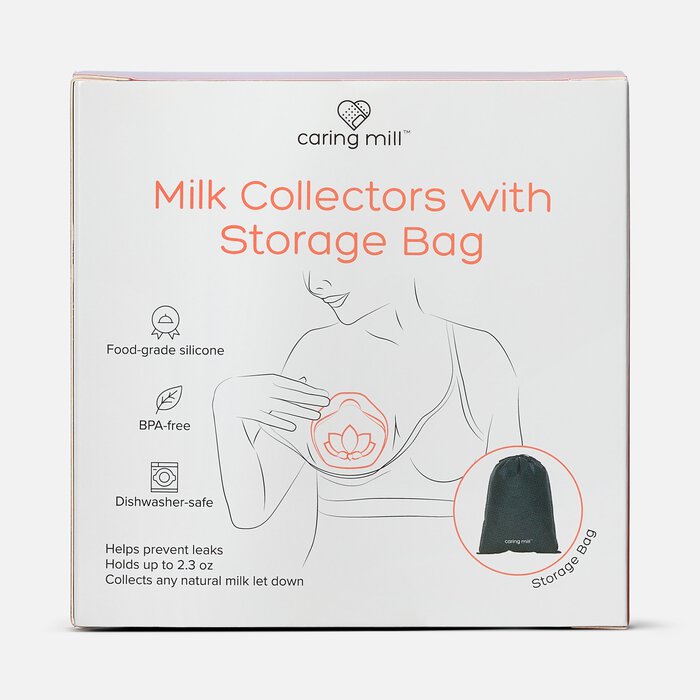 Caring Mill™ Silicone Milk Collectors with Storage Bag, 5 oz (2-Pack), , large