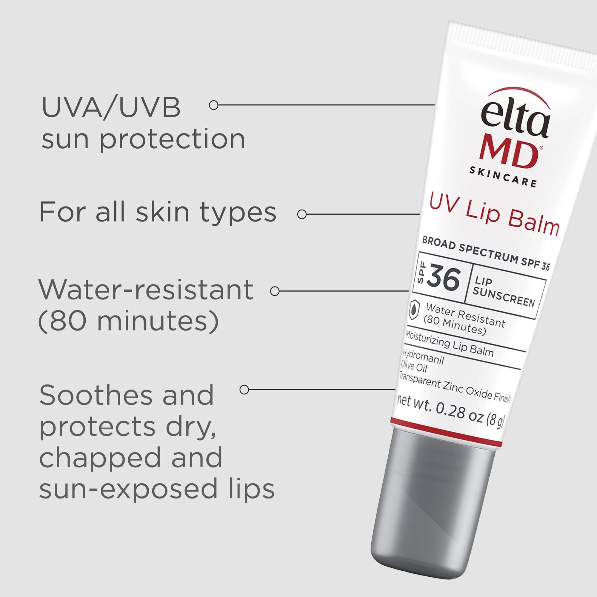 EltaMD UV Lip Balm Hydrating Broad-Spectrum Lip Sunscreen, SPF 36, 0.28 oz., , large