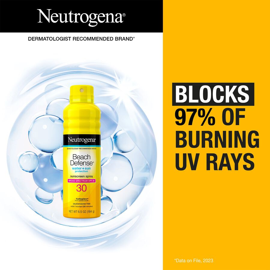 Neutrogena Beach Defense Water + Sun Sunscreen Spray, SPF 30, 6.5 oz., , large image number 1