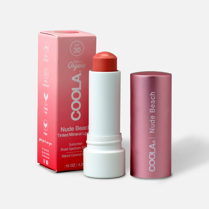COOLA Mineral Liplux SPF 30 Nude Beach Lip Balm, .15 oz., Nude Beach, large