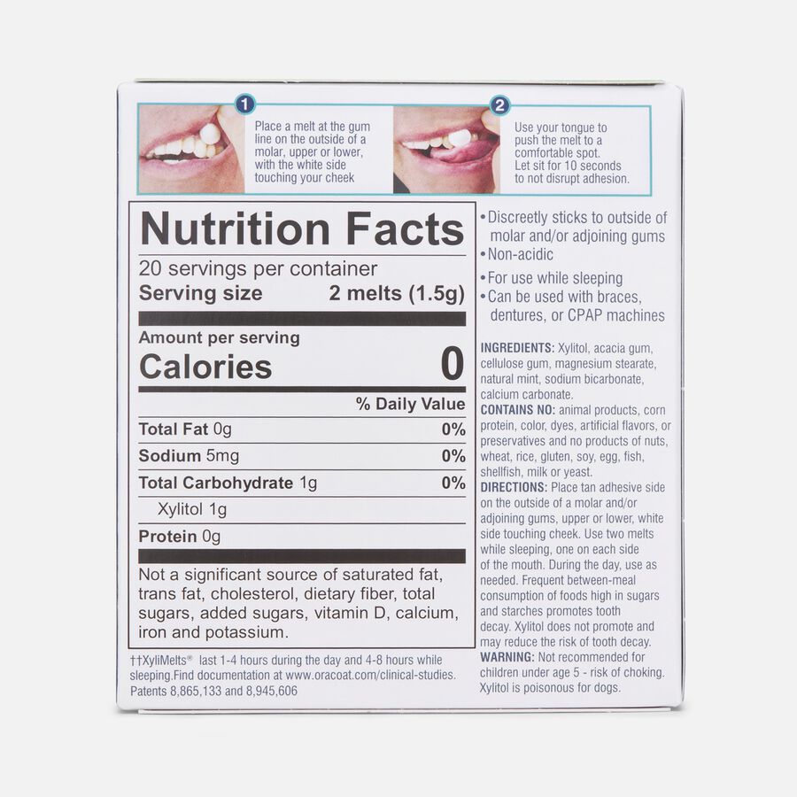OraCoat XyliMelts Dry Mouth Stick-On Melts - Mild Mint,  40 ct., , large image number 1