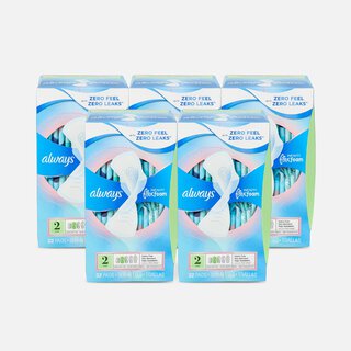Always Infinity FlexFoam Pads for Women Size 2 Heavy Flow Absorbency, with Wings Unscented, 32 ct. (5-Pack)