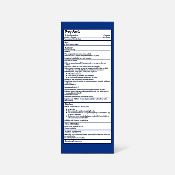 Differin 0.1% Adapalene Treatment Gel, 45g Tube, , large
