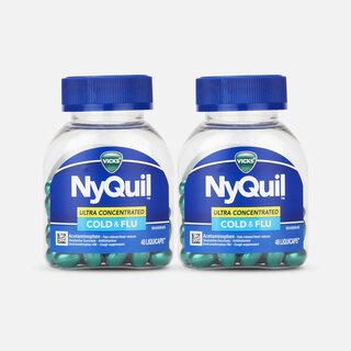 Vicks NyQuil Nighttime Ultra-Concentrated Cold & Flu Medicine Liquicaps, 48 ct. (2-Pack)
