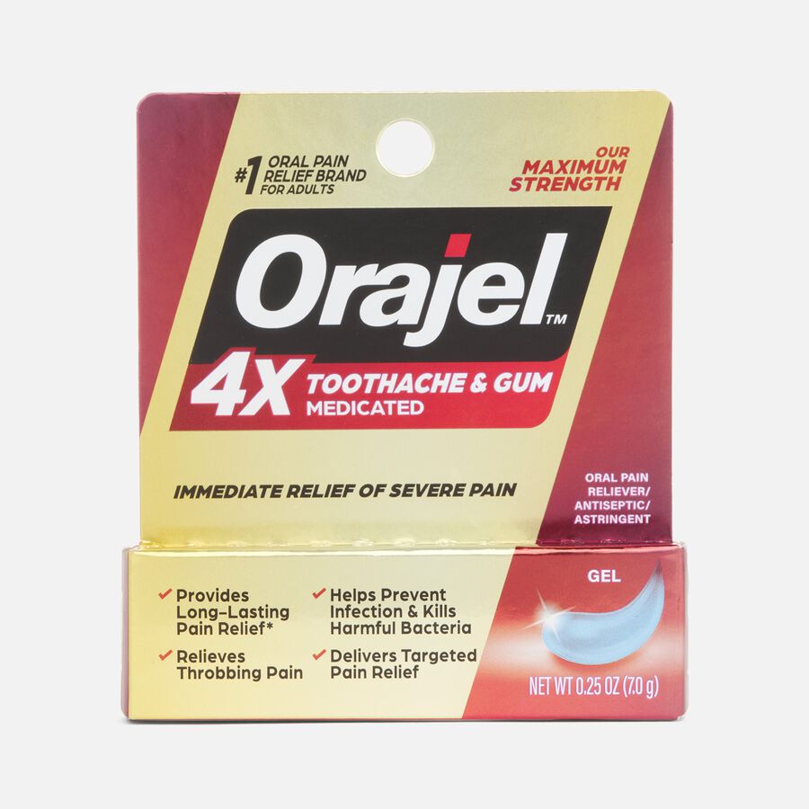 Orajel 4X Medicated For Toothache and Gum, Gel .25 oz., , large image number 0