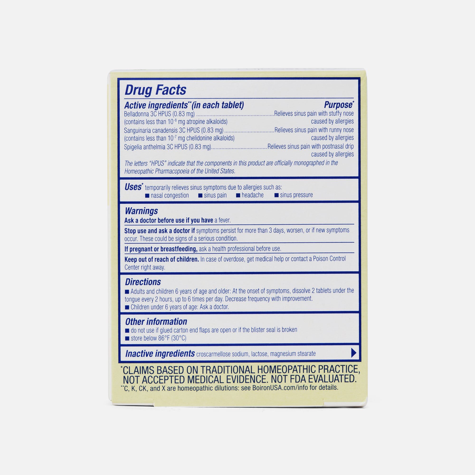 Boiron SinusCalm Allergy, 60 Tablets, , large
