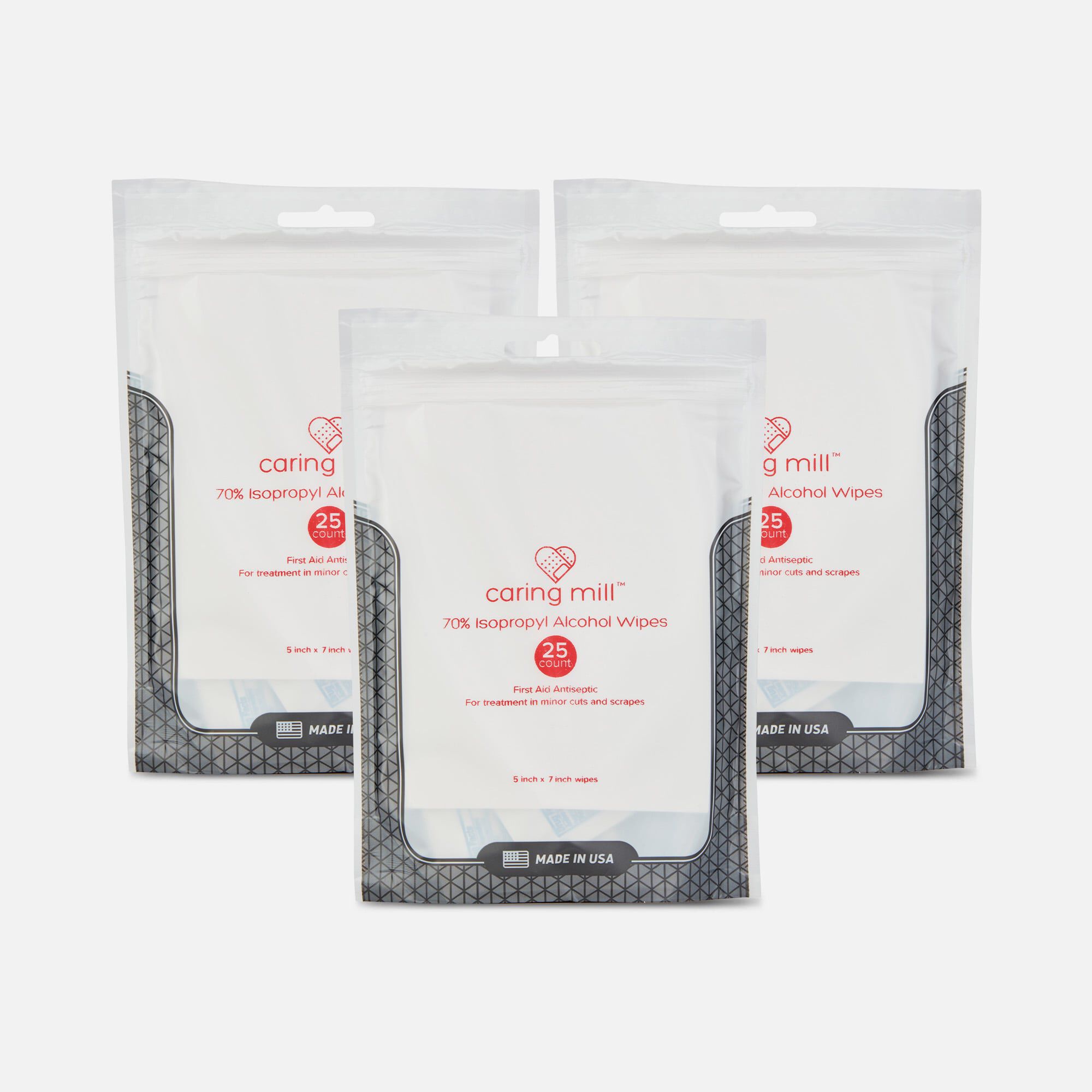 Caring Mill™ Travel Alcohol Wipes, 25 ct. (3-Pack), , large