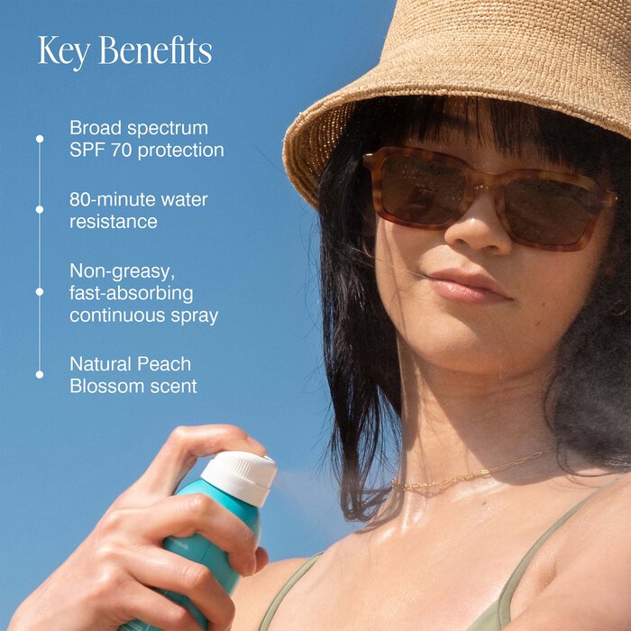 COOLA Classic Body Organic Sunscreen Spray SPF 70 Peach Blossom, 6 oz., , large