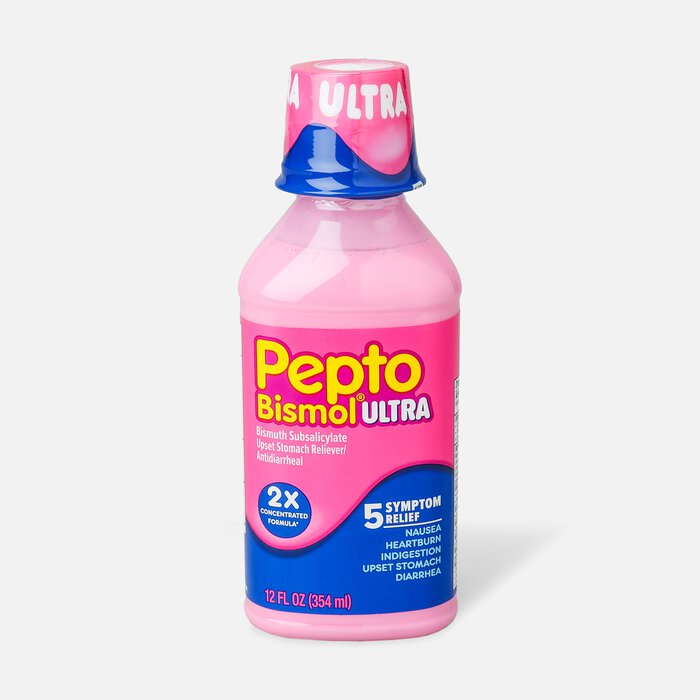 Pepto Bismol Ultra 5 Symptom Stomach Relief Liquid, Original, 12 oz., , large