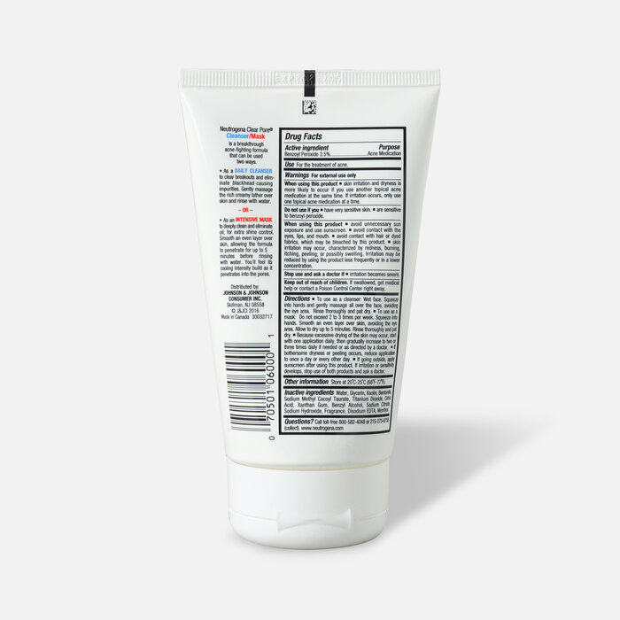 Neutrogena Clear Pore Cleanser/Mask, 4.2 oz., , large