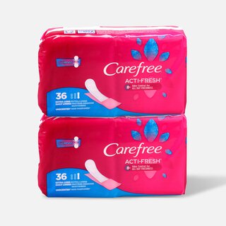 Carefree Acti-Fresh Extra Long Pantiliners, Unscented, 36 ct. (2-Pack)