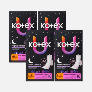 Kotex® Ultra Thin Overnight Pads with Wings, Heavy Absorbency, 16 ct. (4 pack)