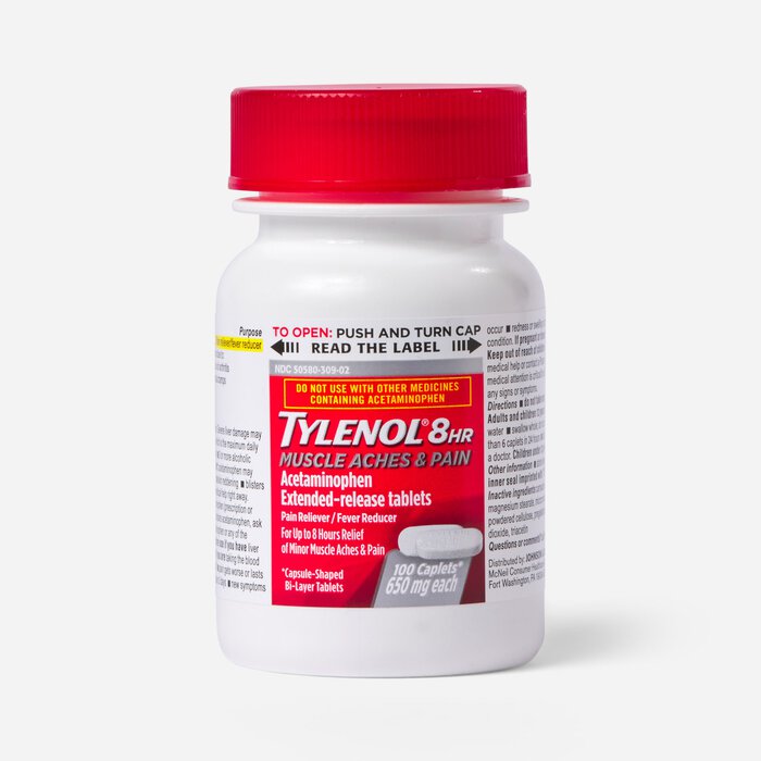 Tylenol 8 HR Muscle Aches and Pain Caplets, 100 ct., , large