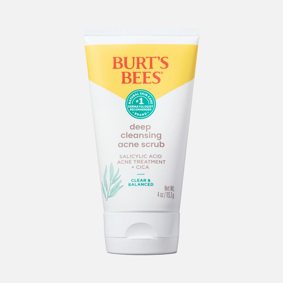 Burt's Bees Clear and Balanced Deep Cleansing Acne Scrub, 4 oz., , large image number 0