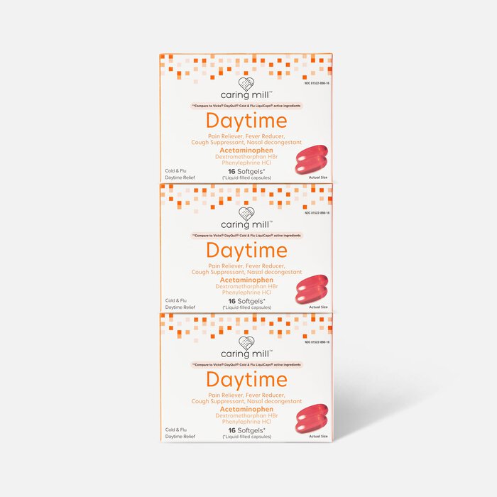 Caring Mill™ Daytime Cold & Flu Relief Soft Gels, 16 ct. (3-Pack), , large