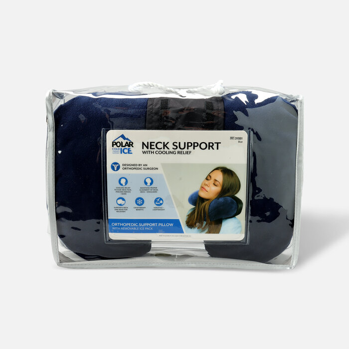 Polar Ice Neck Support, Neck Pillow with Cooling Relief, Blue, large