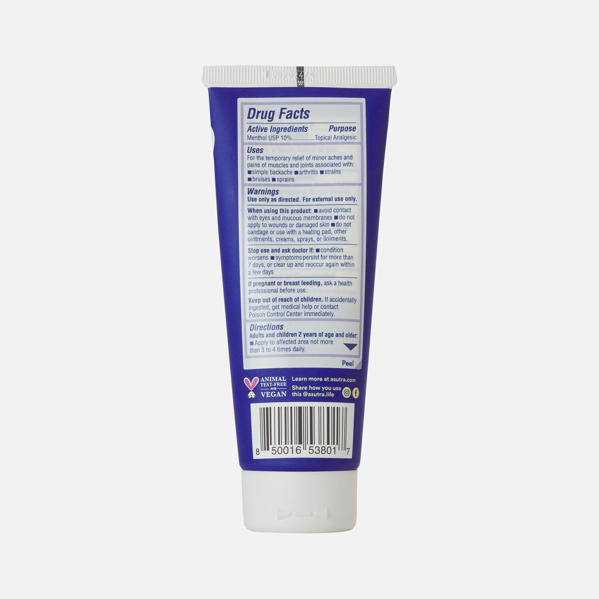 Asutra Relieve Your Pain Menthol and Magnesium Cream, , large
