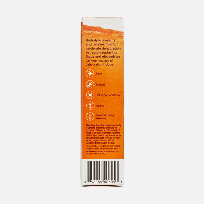 Hydralyte Effervescent Electrolyte Tablets, Orange, 20 ct. (2-Pack), , large