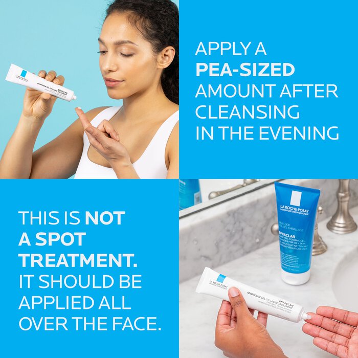 La Roche-Posay Effaclar Adapalene Gel 0.1%, Retinoid Acne Treatment, 1.6 oz., , large