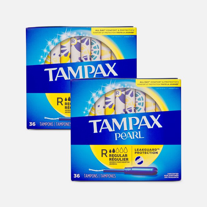 Tampax Pearl Tampons, Regular, 36 ct. (2-Pack), , large