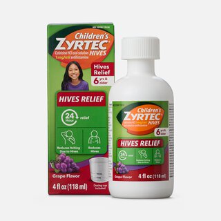 Children's Zyrtec Hives Relief Dye-Free, Sugar-Free Liquid, 4 fl oz., Grape