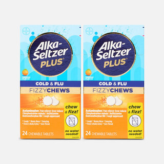 Alka-Seltzer Plus® Fizzy Chews Cold & Flu Fizzy Chews, Orange, 24 ct. (2-Pack)