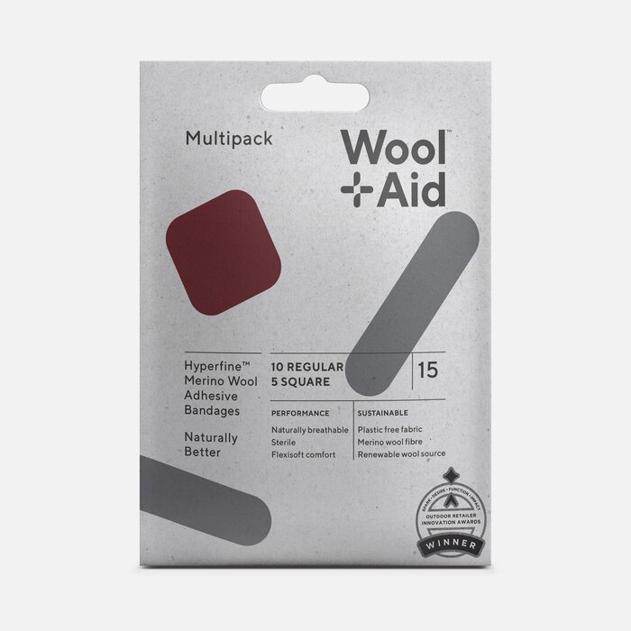 WoolAid Merino Wool Adhesive Bandages, Multipack, 15 ct., , large