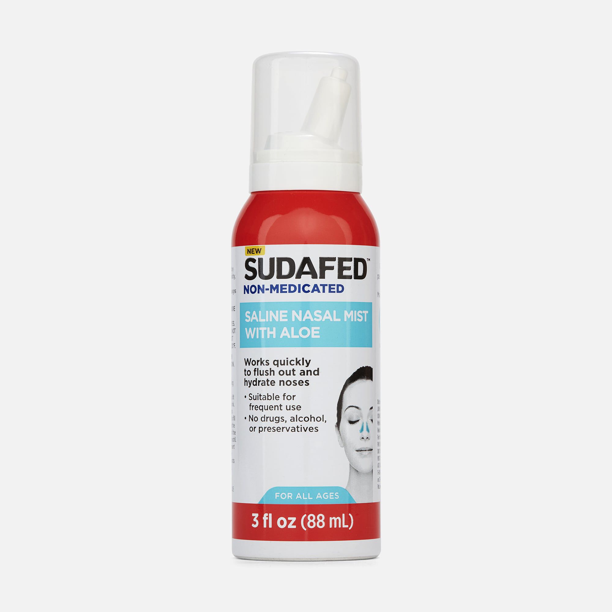 Sudafed Non-Medicated Saline Nasal Mist with Aloe, 3 fl oz., , large