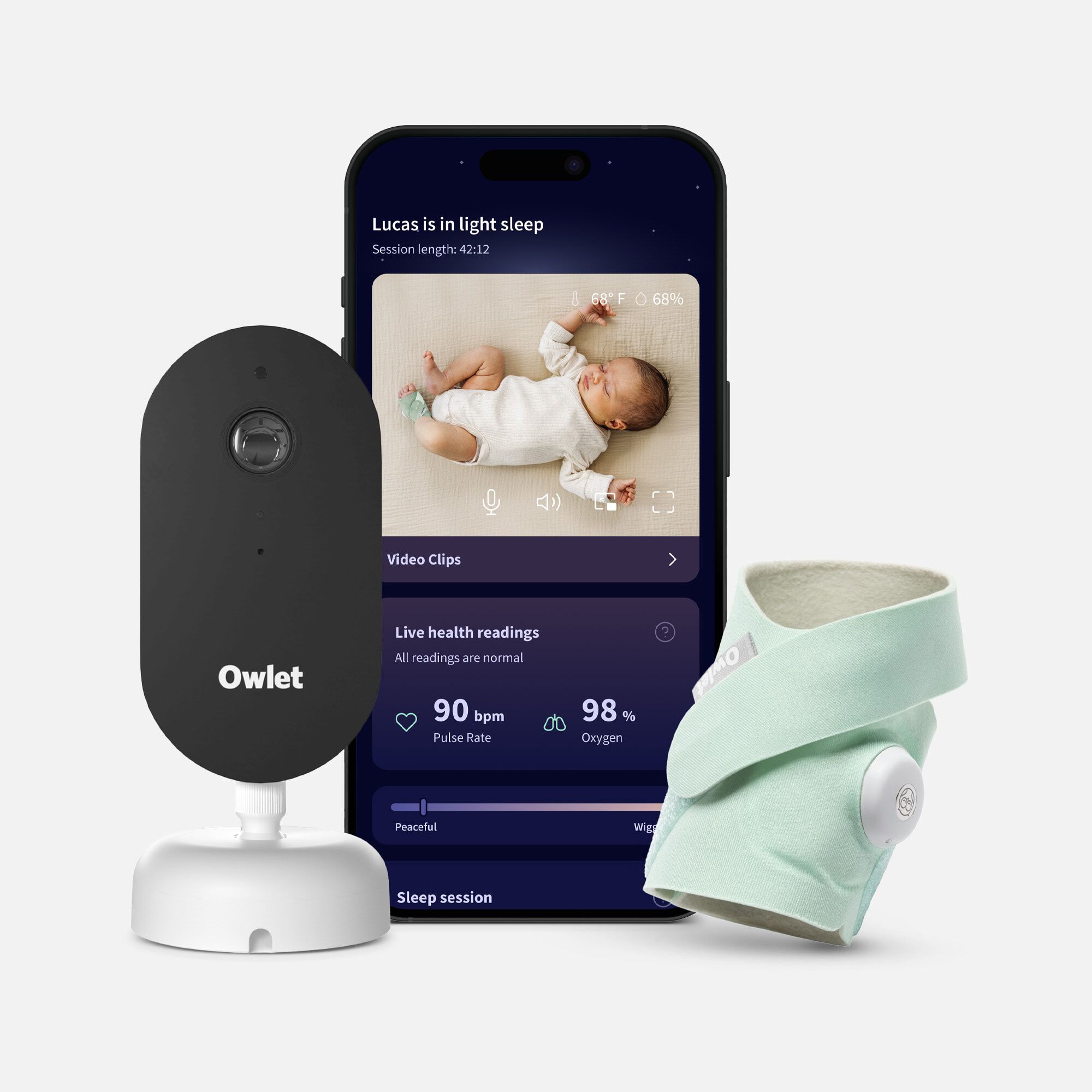 Owlet Dream Duo™ Smart Baby Monitoring System, 3rd Generation, Mint, large