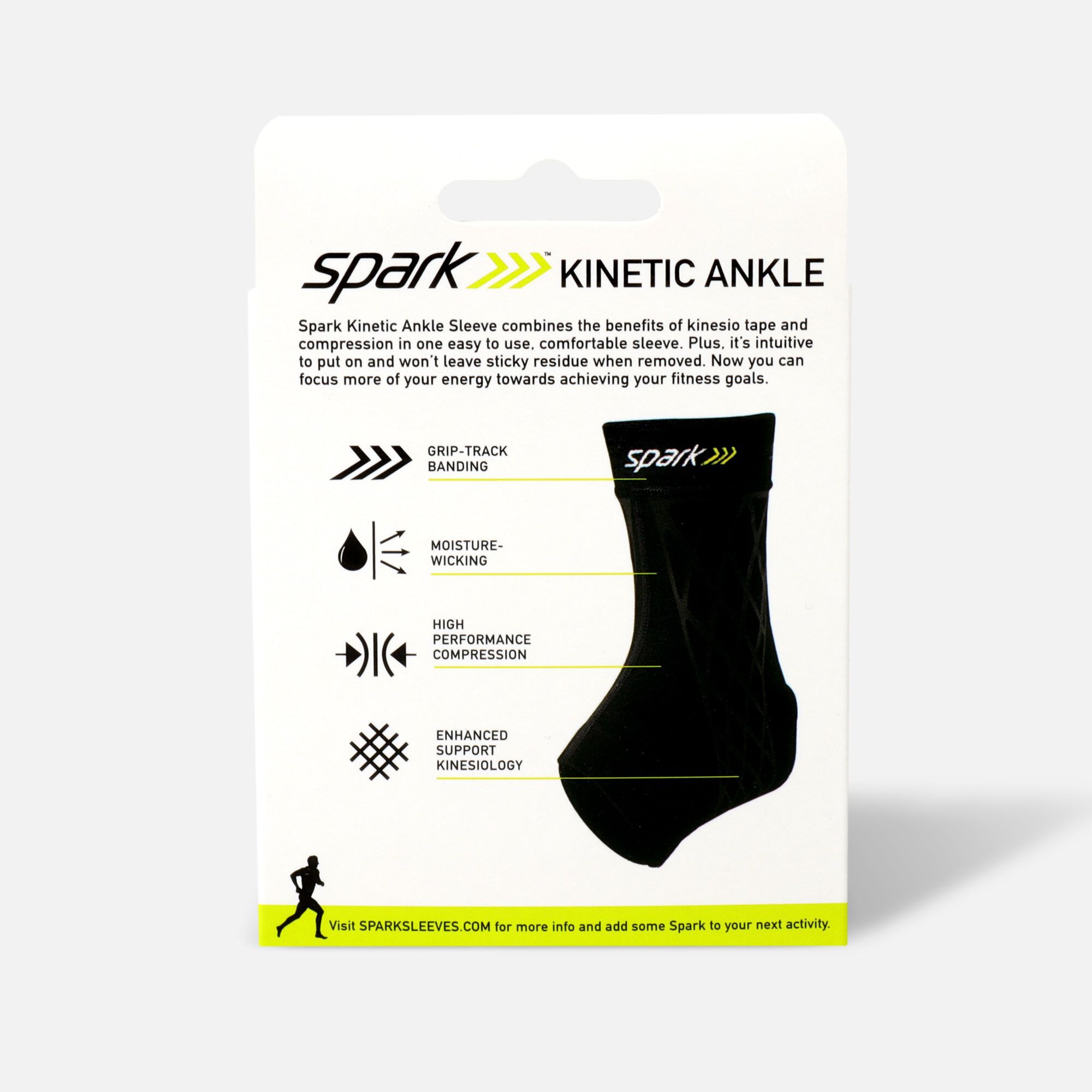 Spark Kinetic Compression Ankle Sleeve, Large, , large
