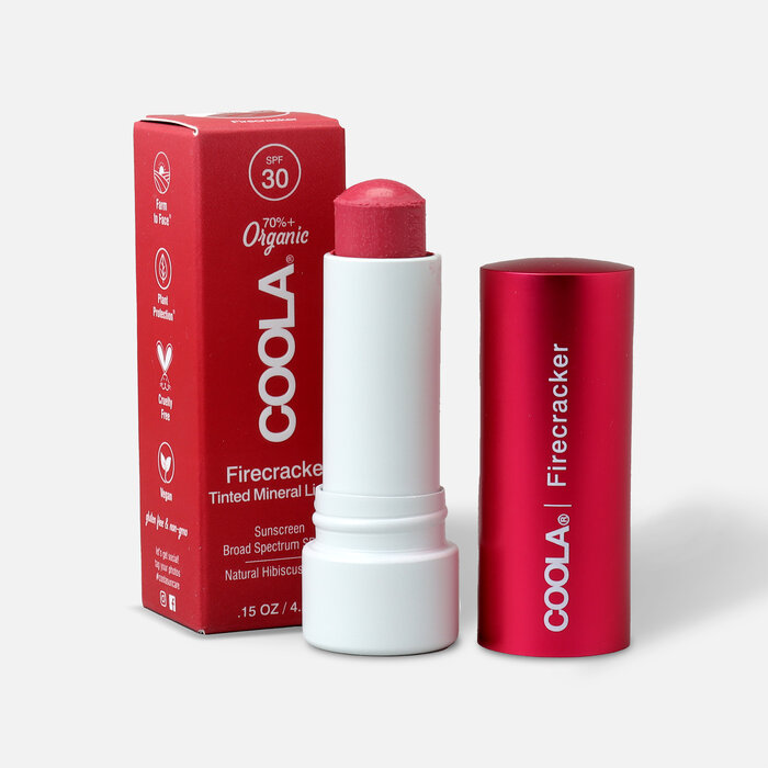 COOLA Mineral Liplux SPF 30 Lip Balm, .15 oz., Firecracker, large
